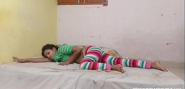  Indian Cousin sister In Jegging Rubbing Her wet Pussy Asking Her Cousin Brother To Fuck Her